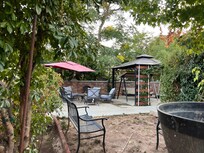 Fall is coming but so relaxing on several patios. Swings and tables and grill. We enjoyed ice cream out there.