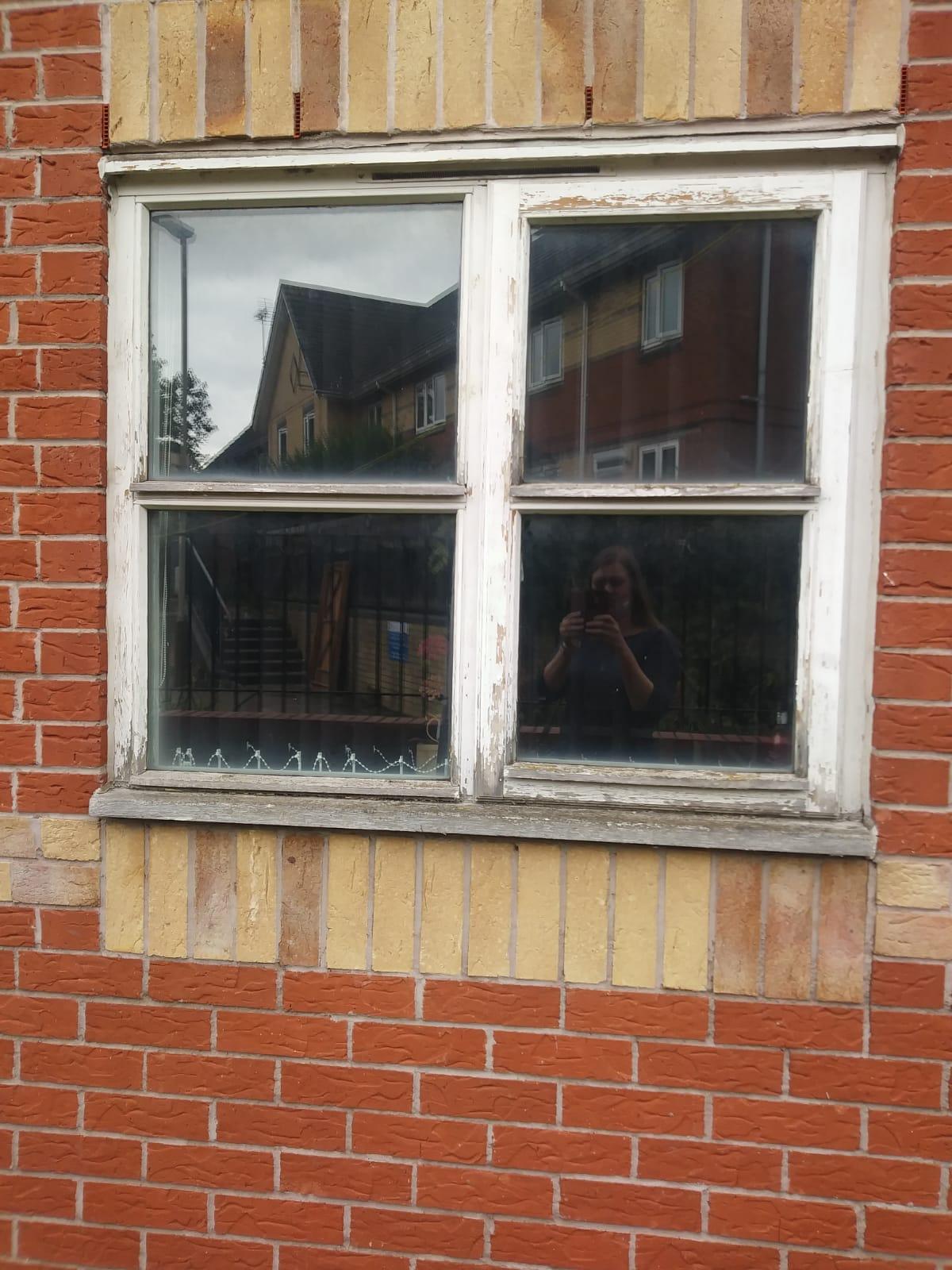 Neglected window frame.