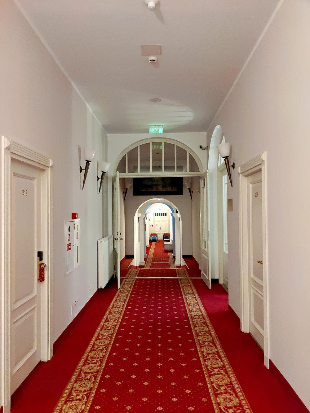 Hotel corridor.