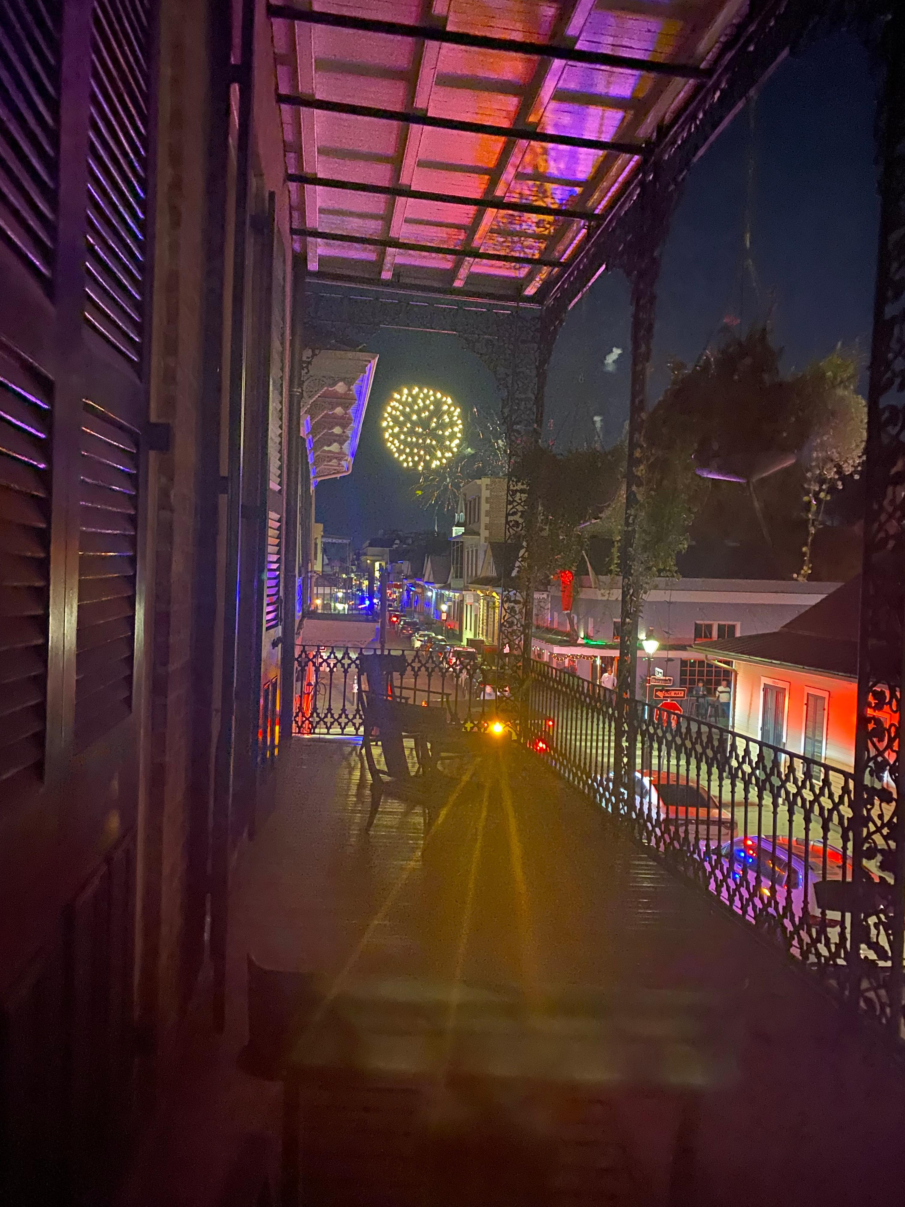 We were able to watch the New Year fireworks on Jackson Square from our balcony 