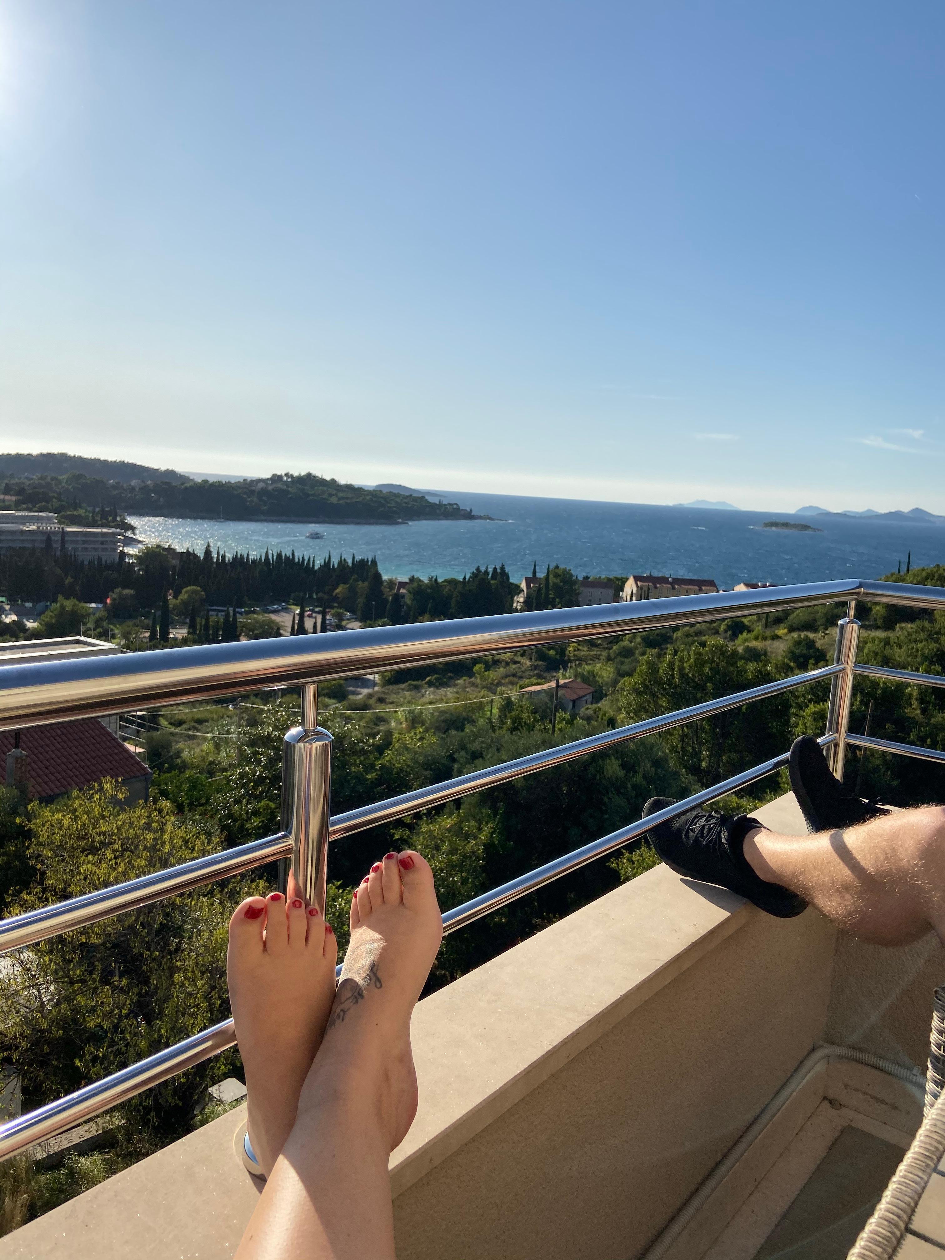 Enjoying the balcony