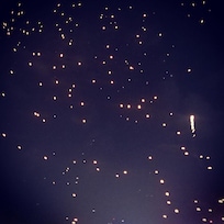 This is from my balcony for most of the night watching lanterns float into the sky for Yi Peng! It was absolutely spectacular!