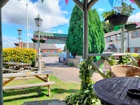 Entrance with garden