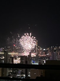 View of the evening fireworks