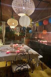 Dinner served on the terrace