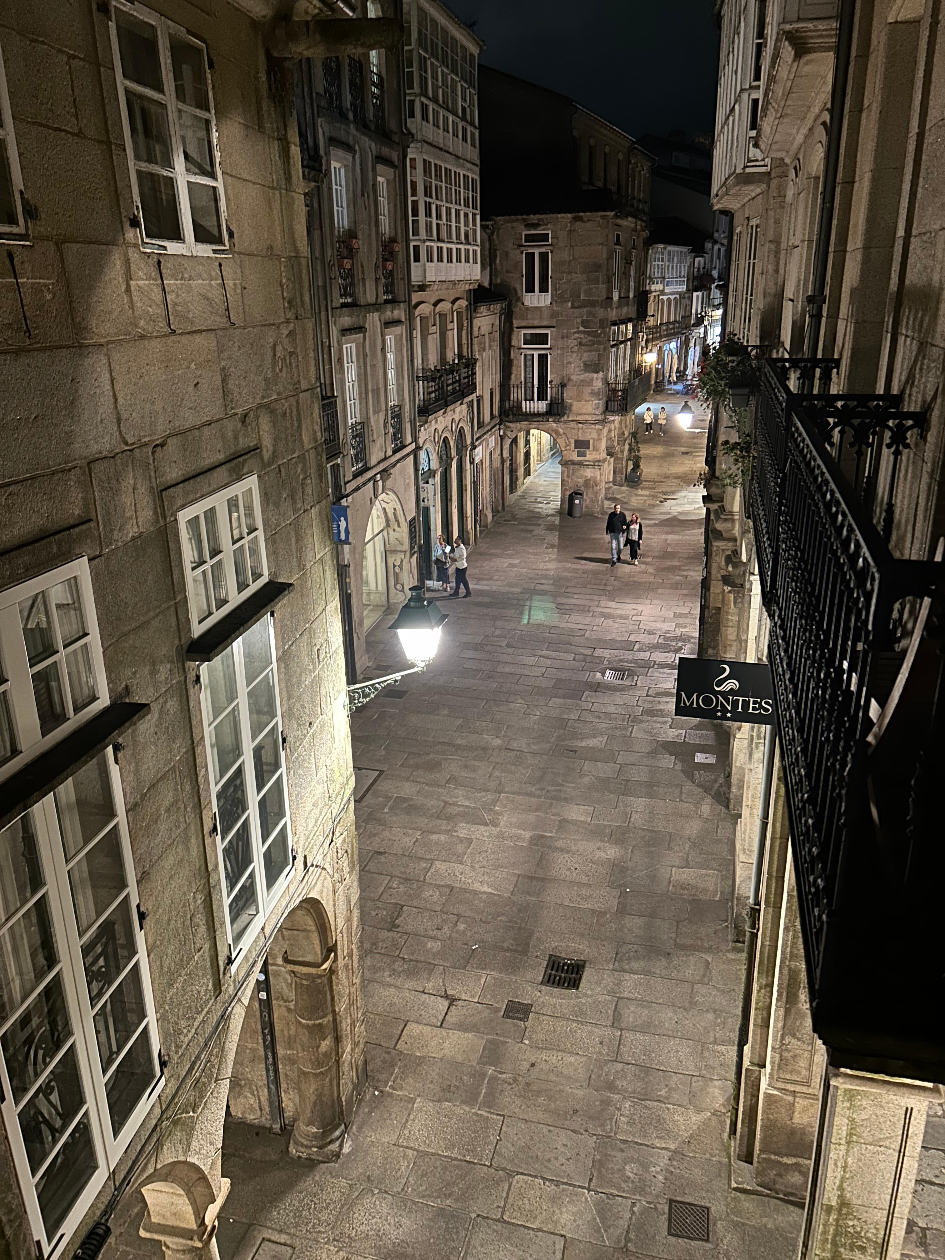 View from balcony by night