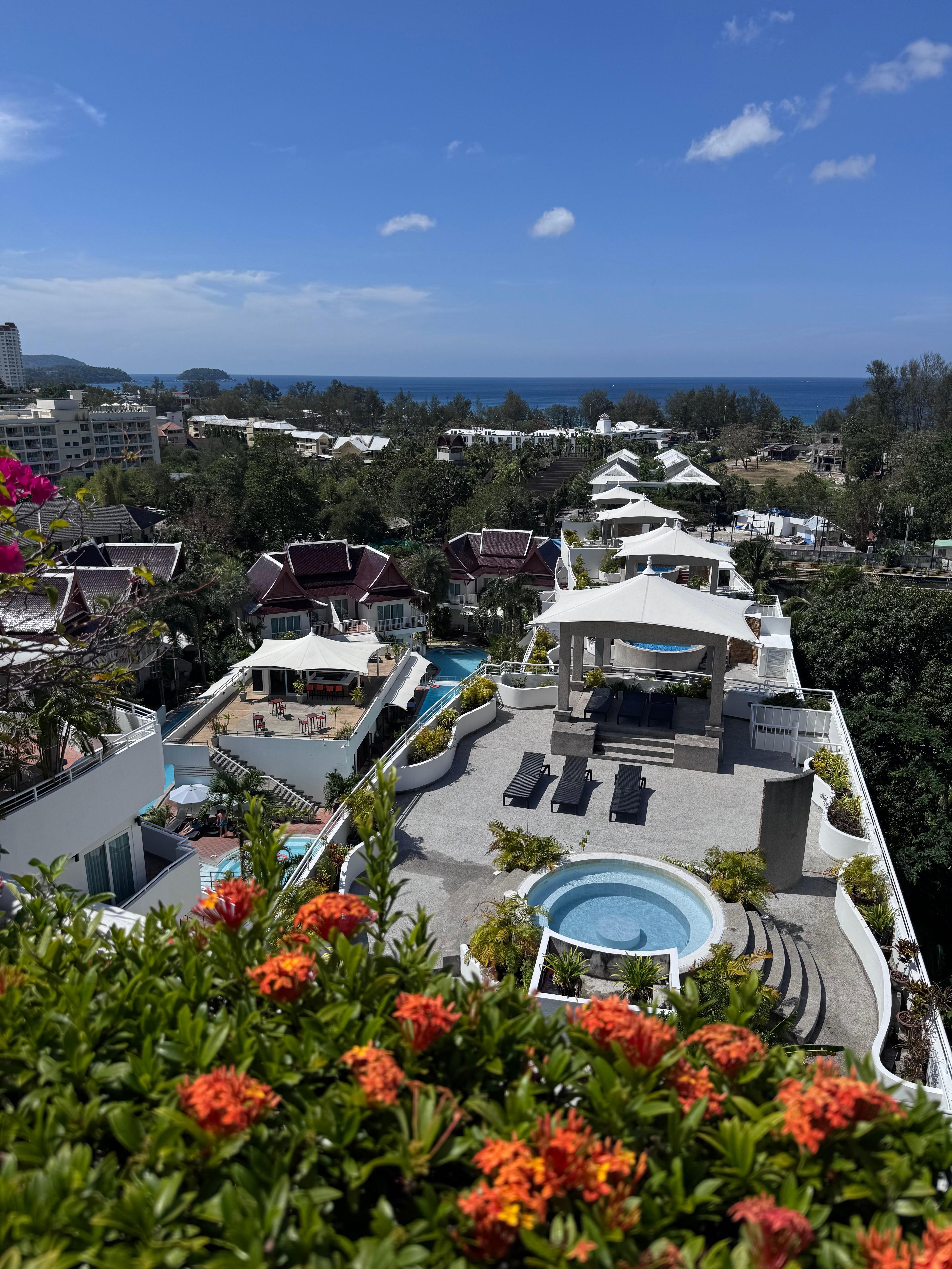 That is the view from the roof top pool, not the hotel itself. 