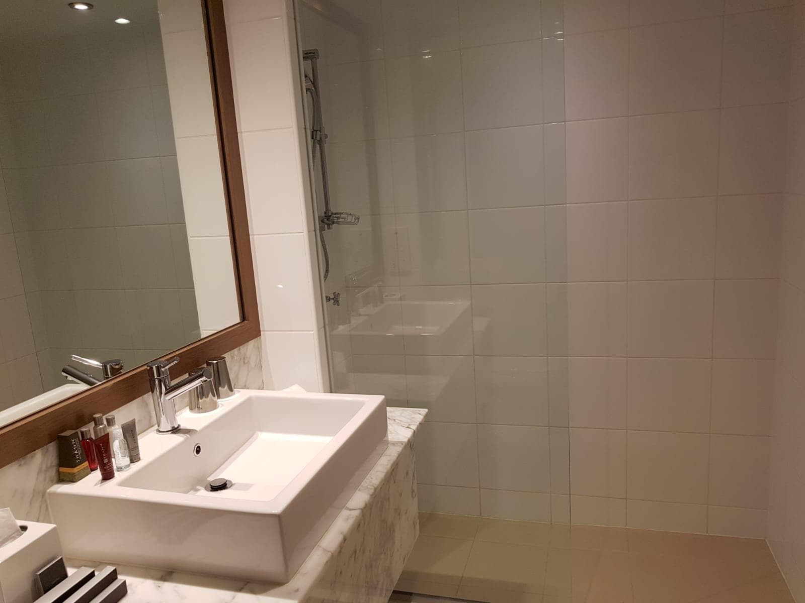 Bathroom was only half-shielded 