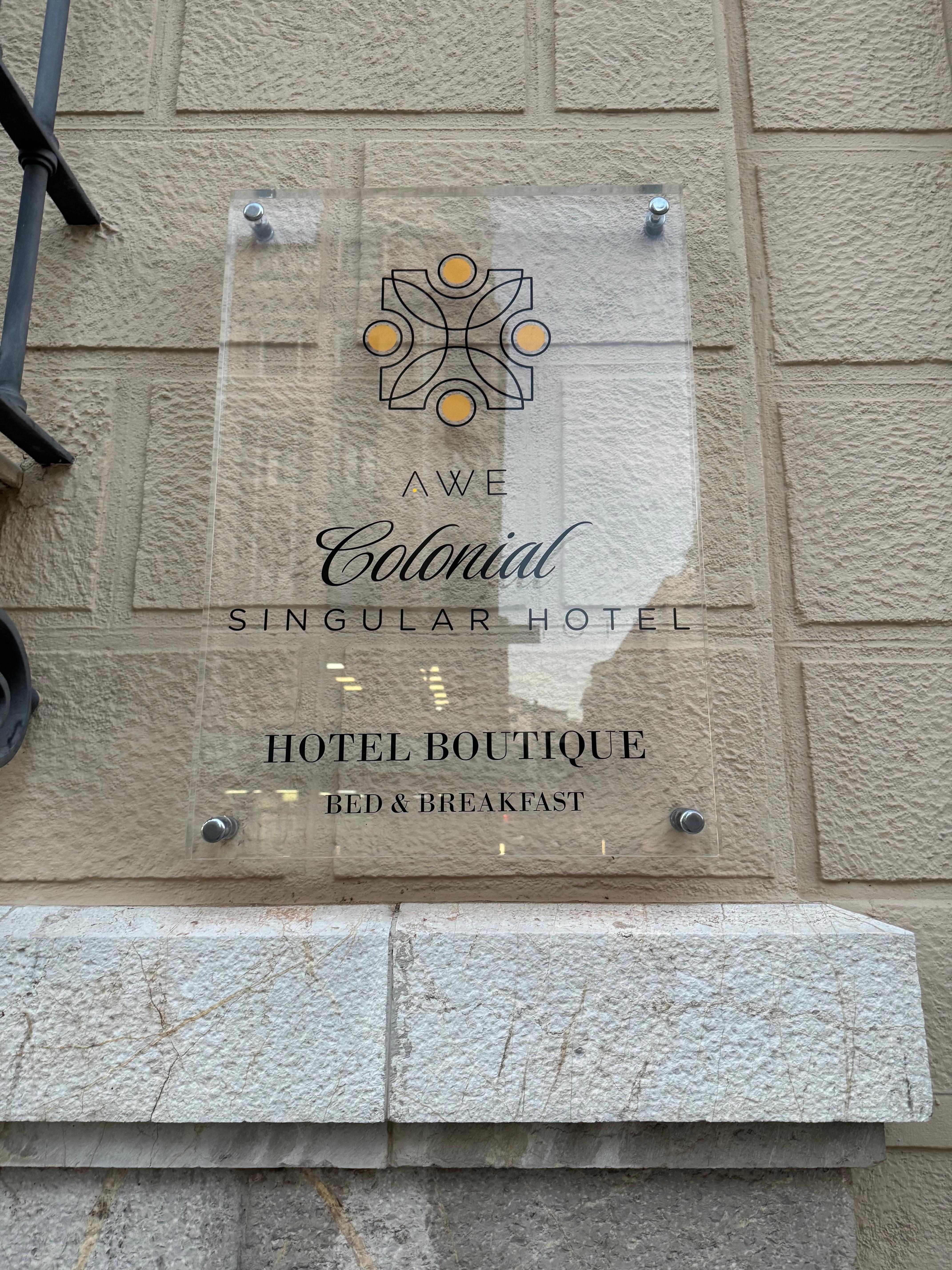 Sign for the hotel