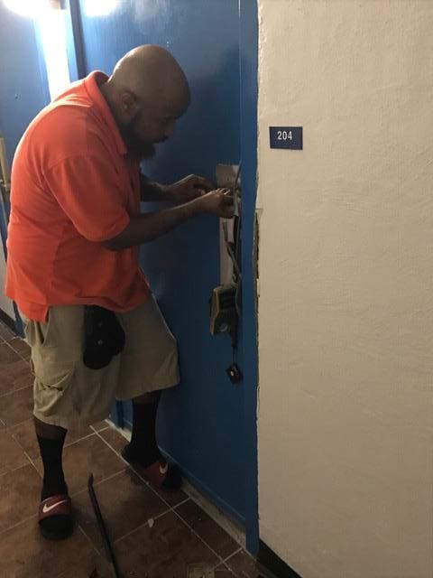 Breaking down hotel door