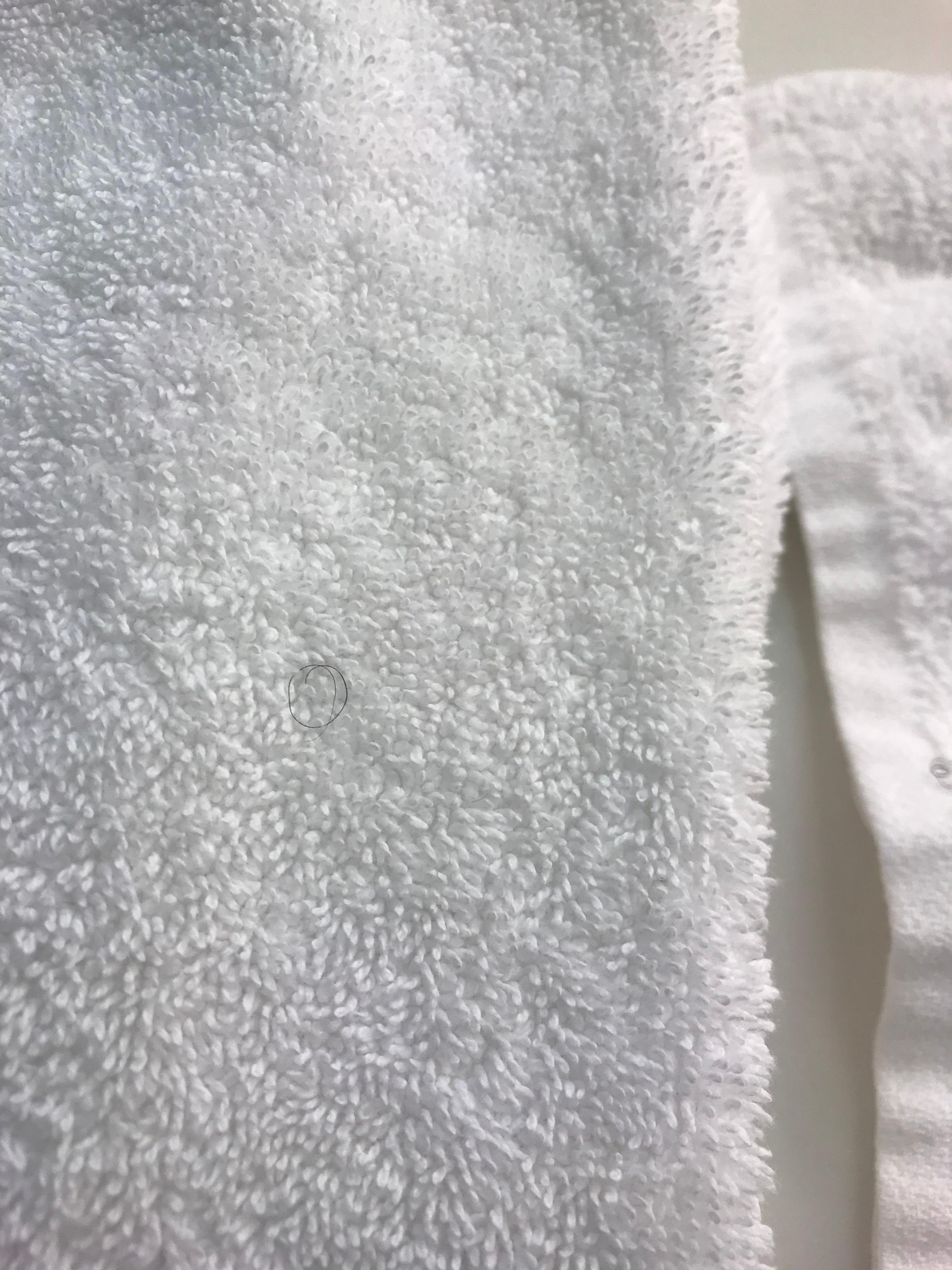 Hair on towel