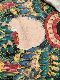 The bedspread.