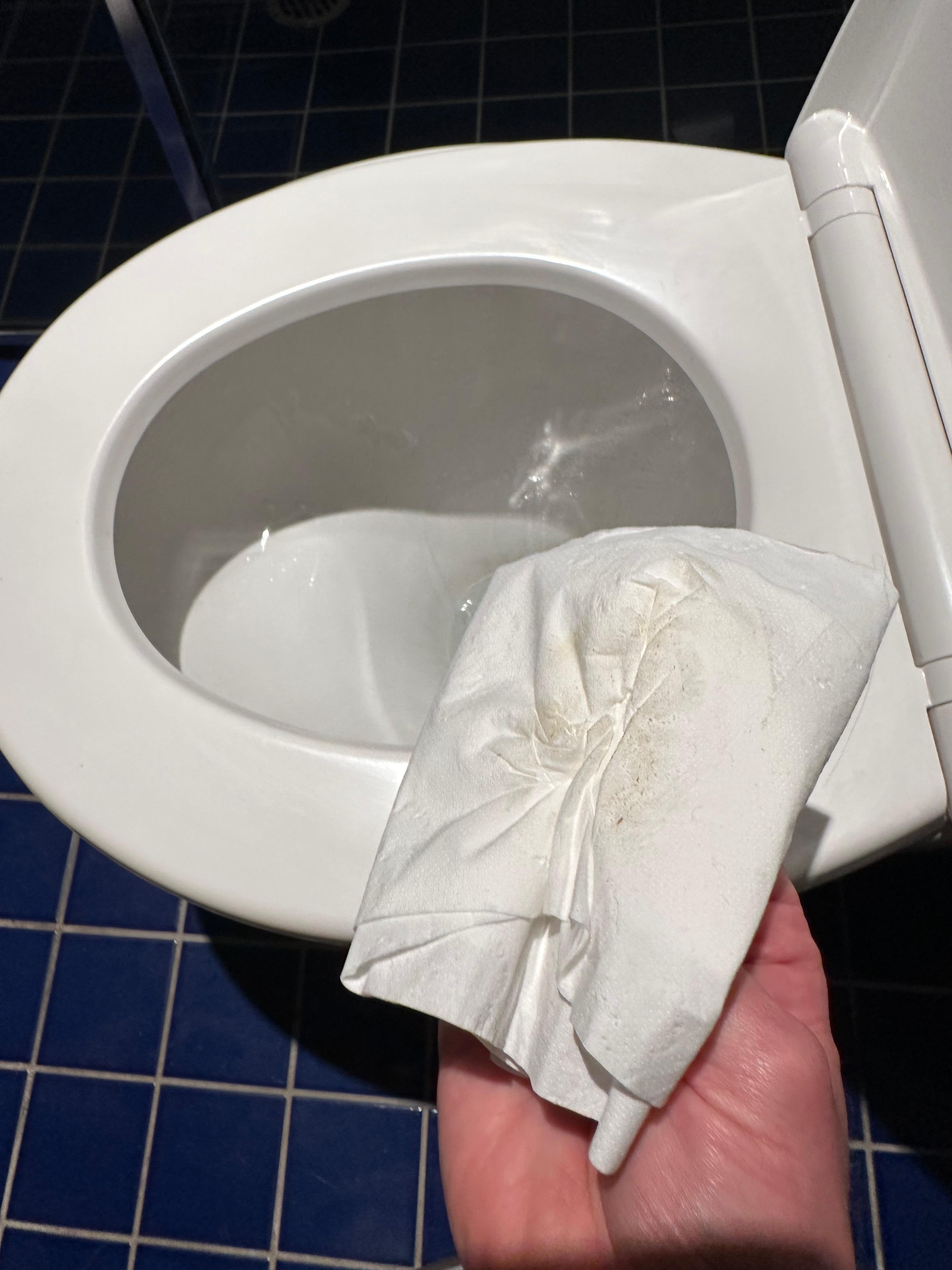 Yellow all over cloth after wiping toilet seat