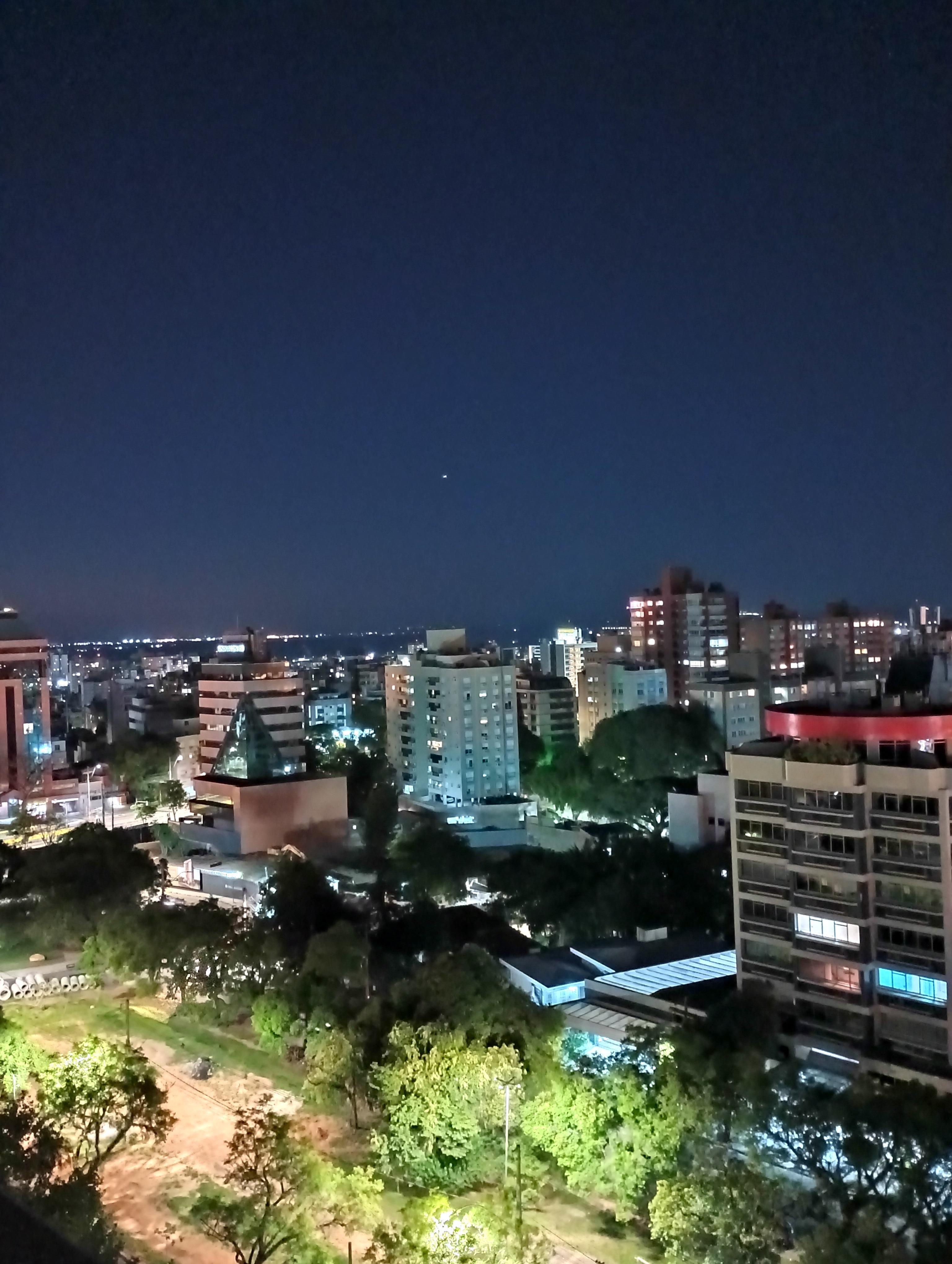 Night view from the rooftop pool 