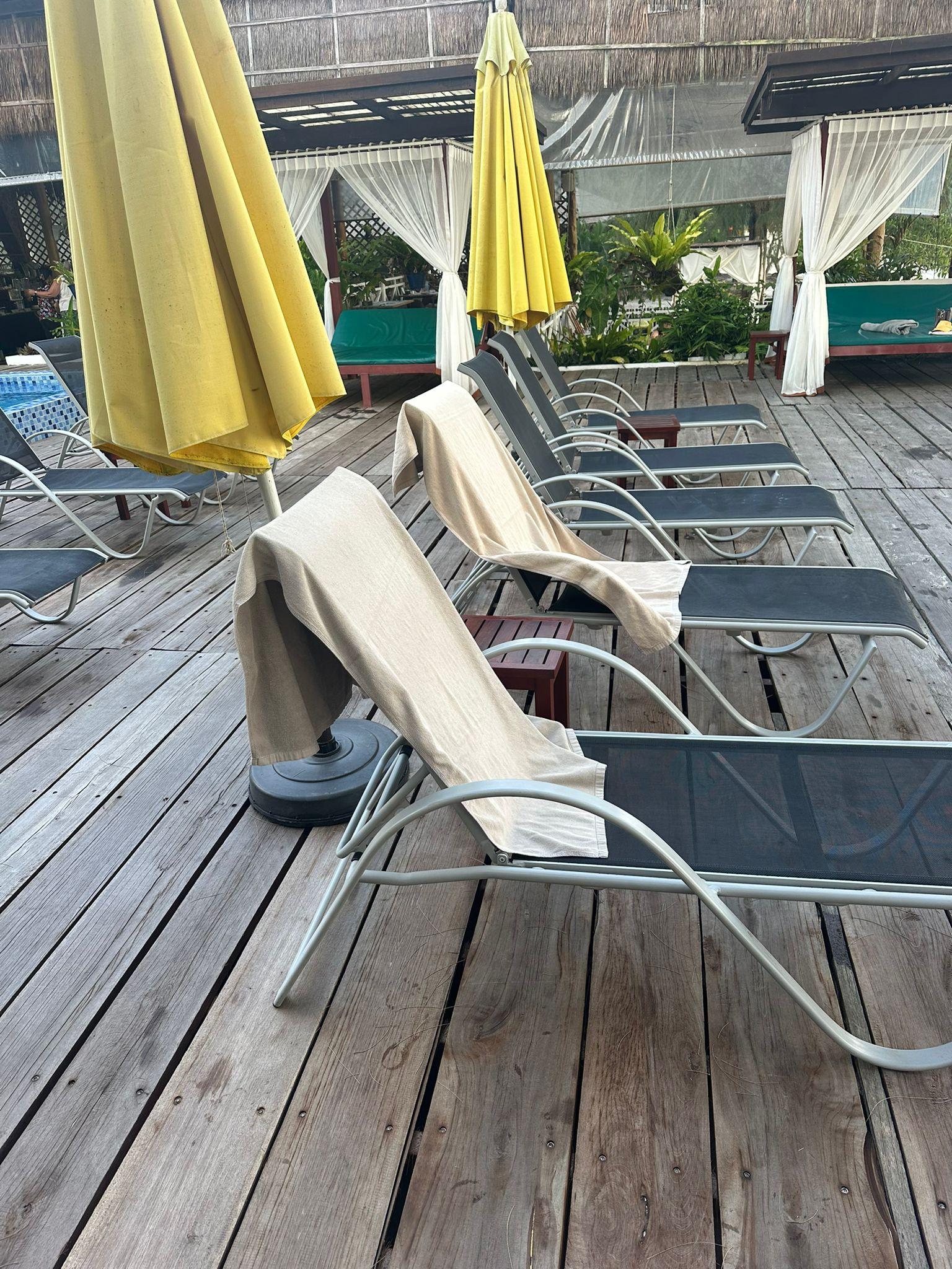 chairs by the pool