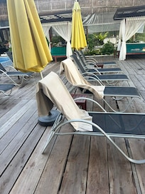 chairs by the pool