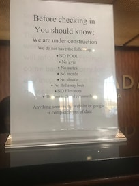 This was placed at the front desk upon check in.