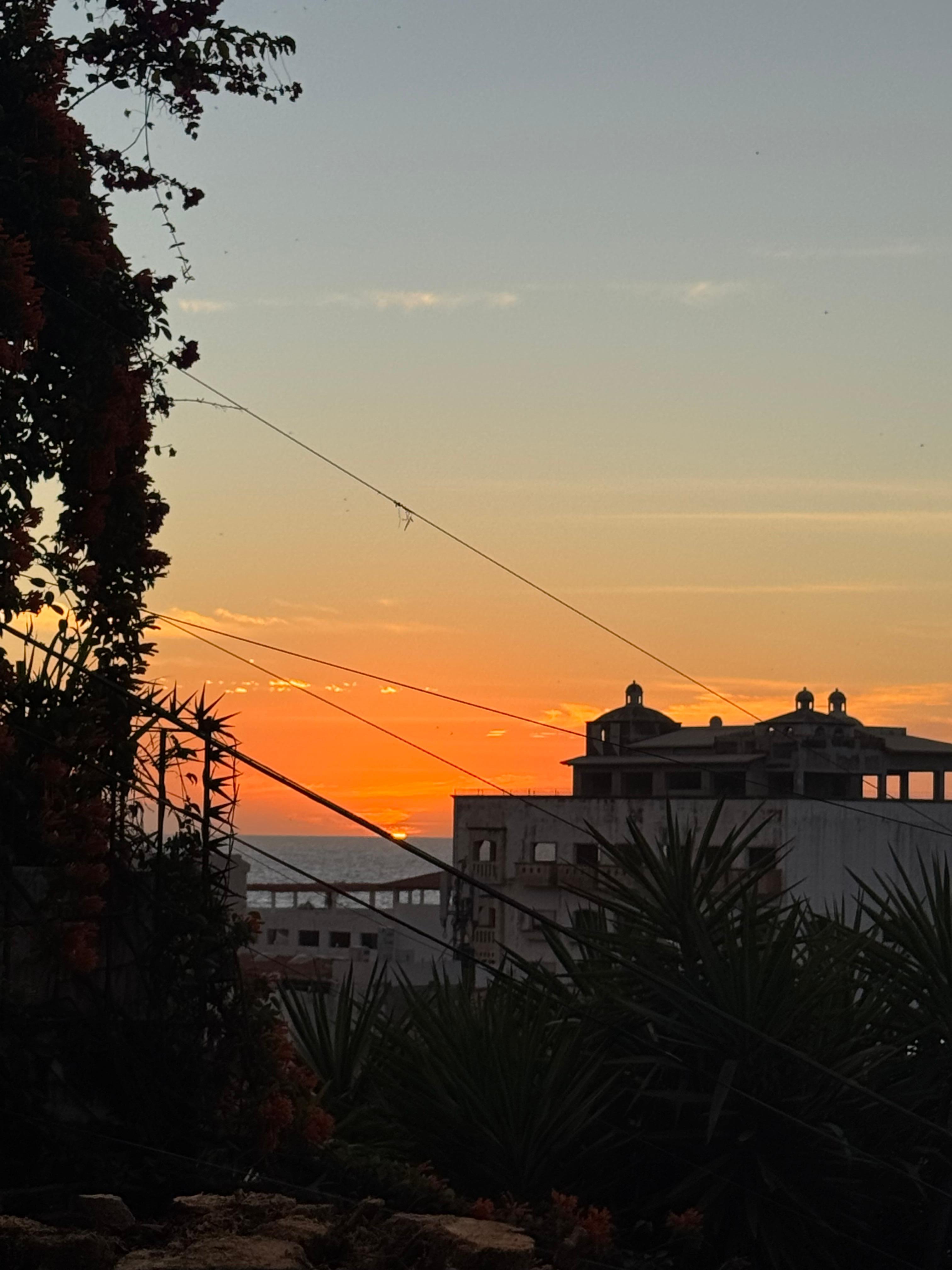 Sunset from stairs