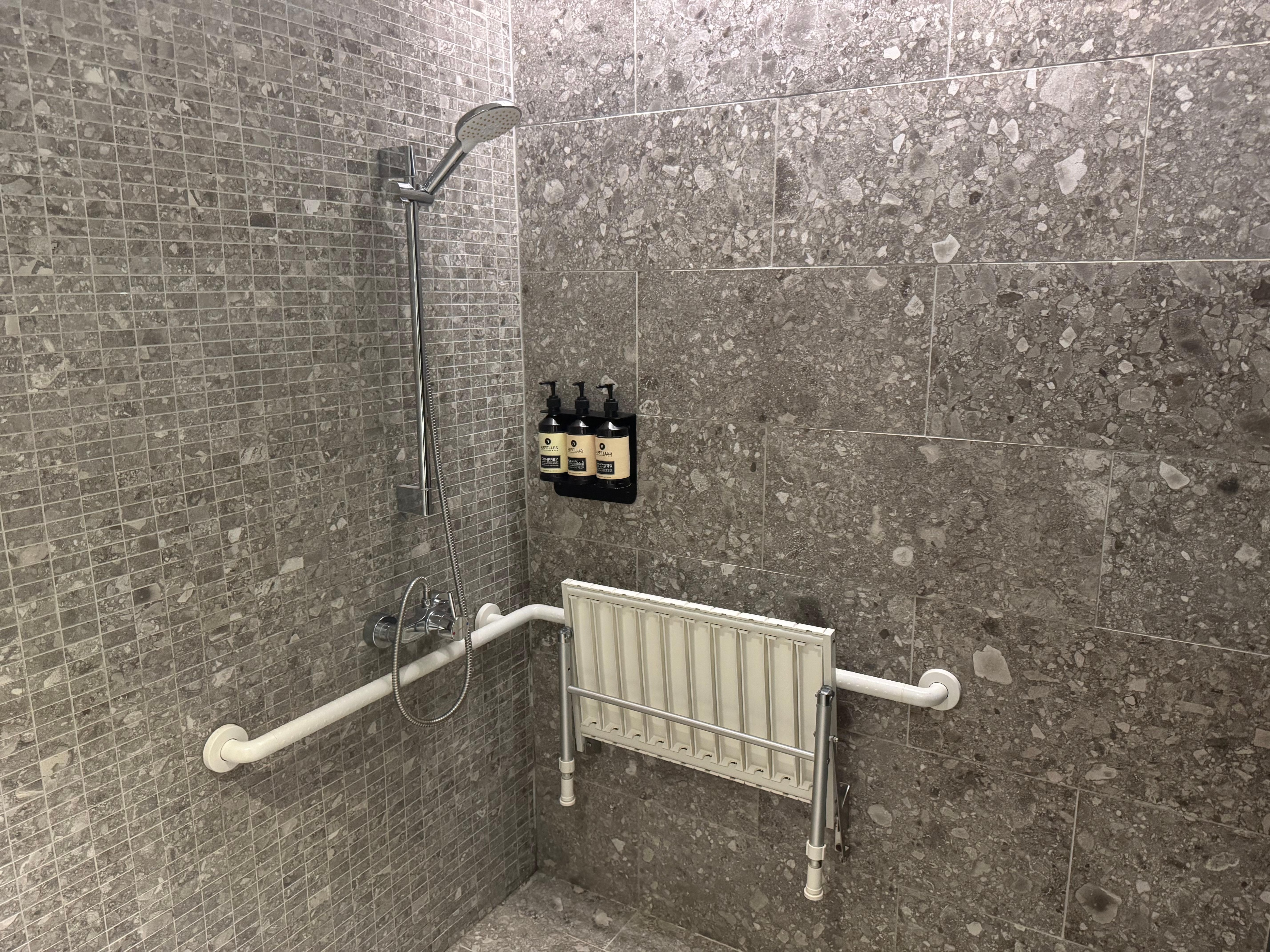 Wide shower stall