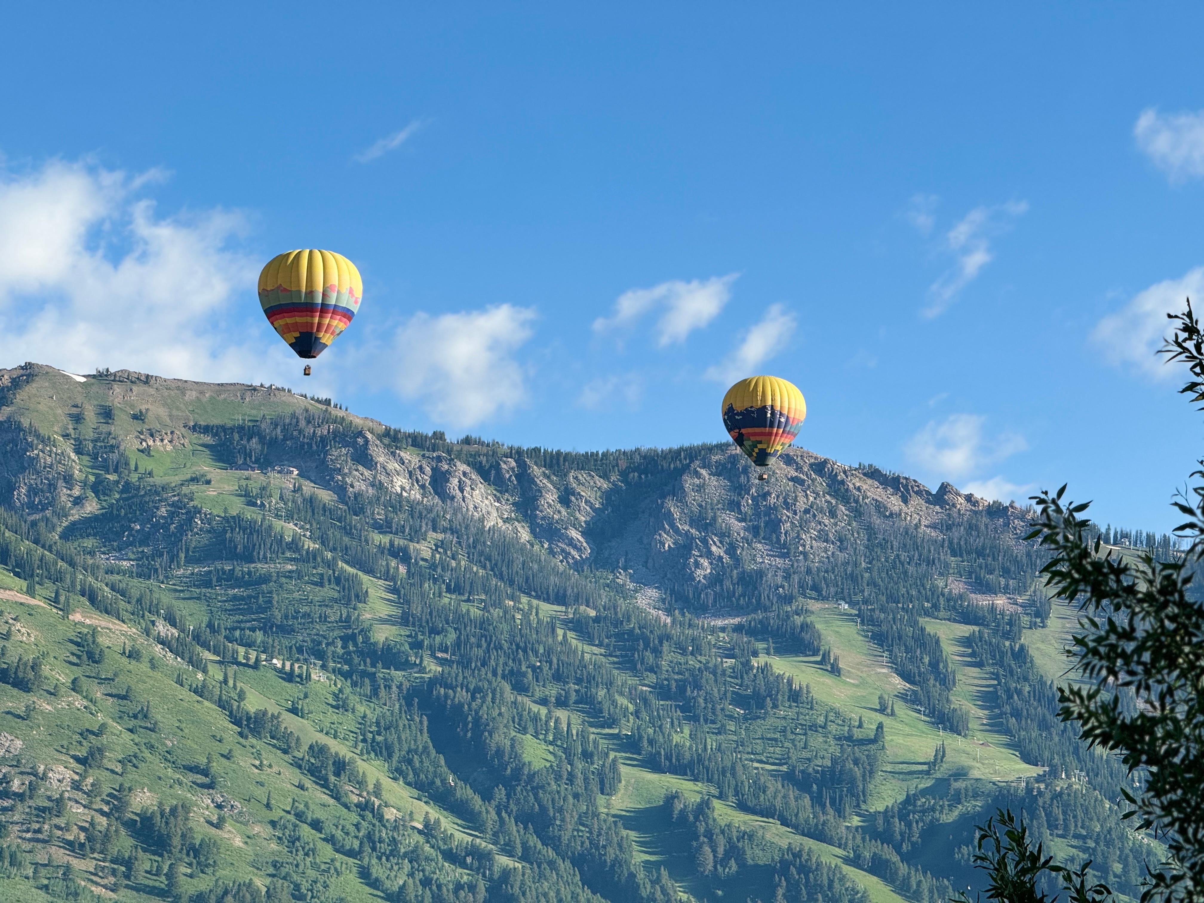 Beautiful hot air balloons greeted us right outside our tent.  