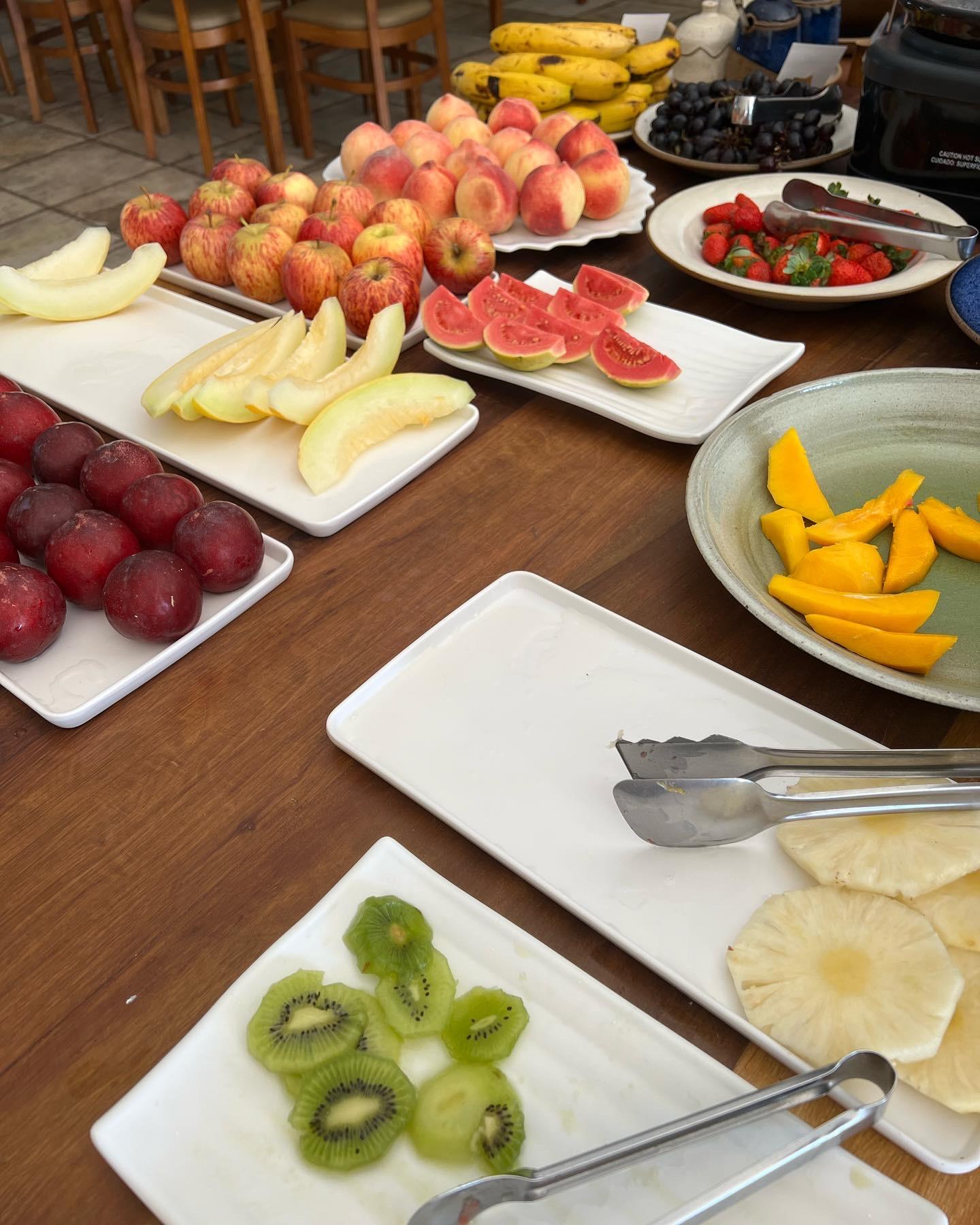 Beautiful and delicious tropical fruit served at breakfast