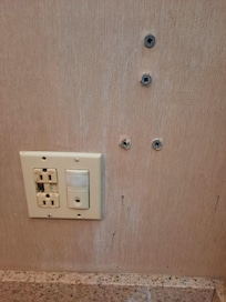 Only outlet in the bathroom