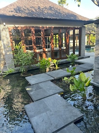 Entrance to compound overlooking family room/kitchen