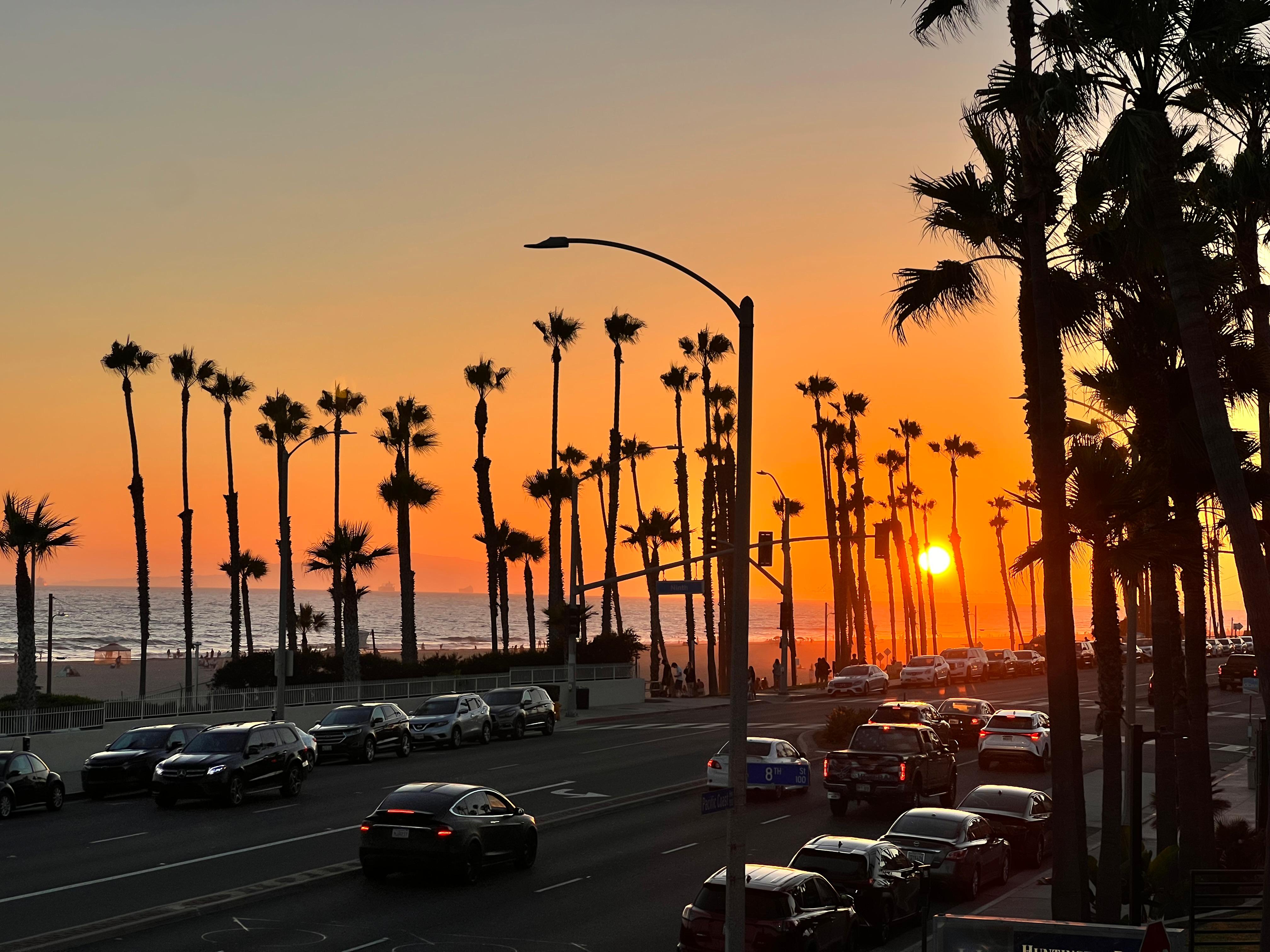 Sunset overlooking the ocean. 