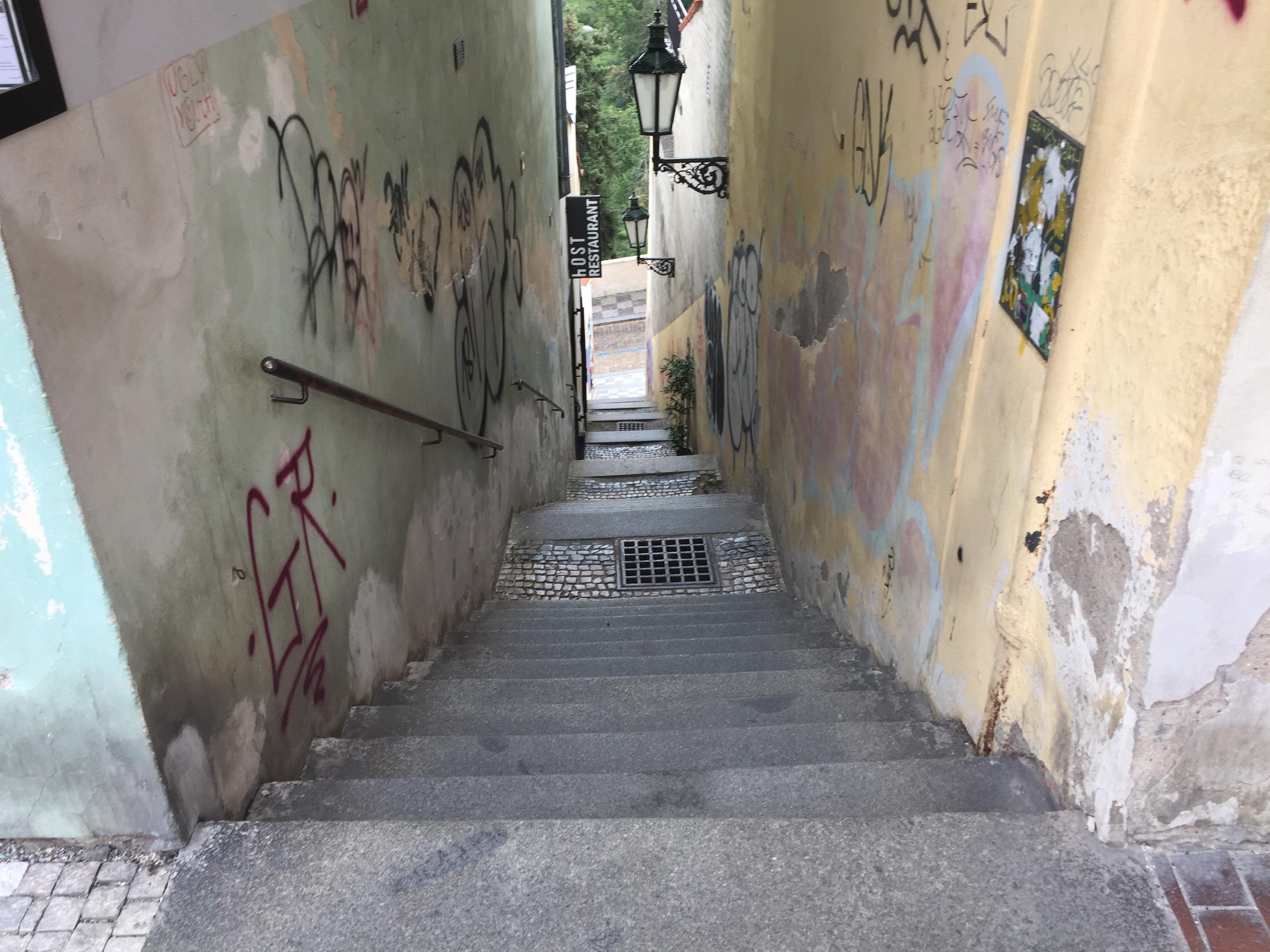 Some steep steps near the hotel