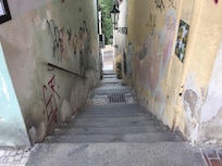 Some steep steps near the hotel