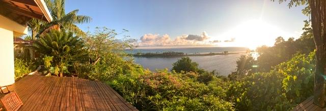 Vue de la terrasse de notre bungalow 