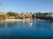 View up to the bungalows