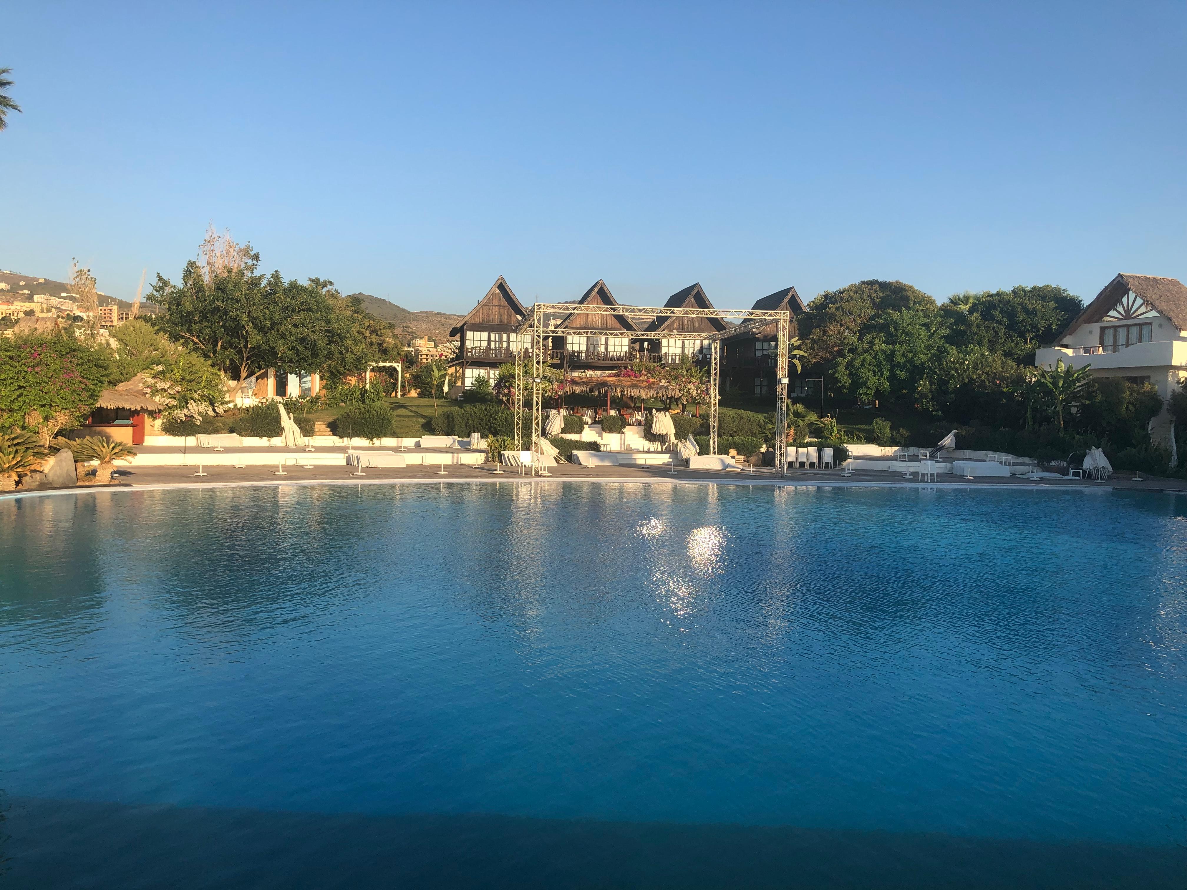 View up to the bungalows