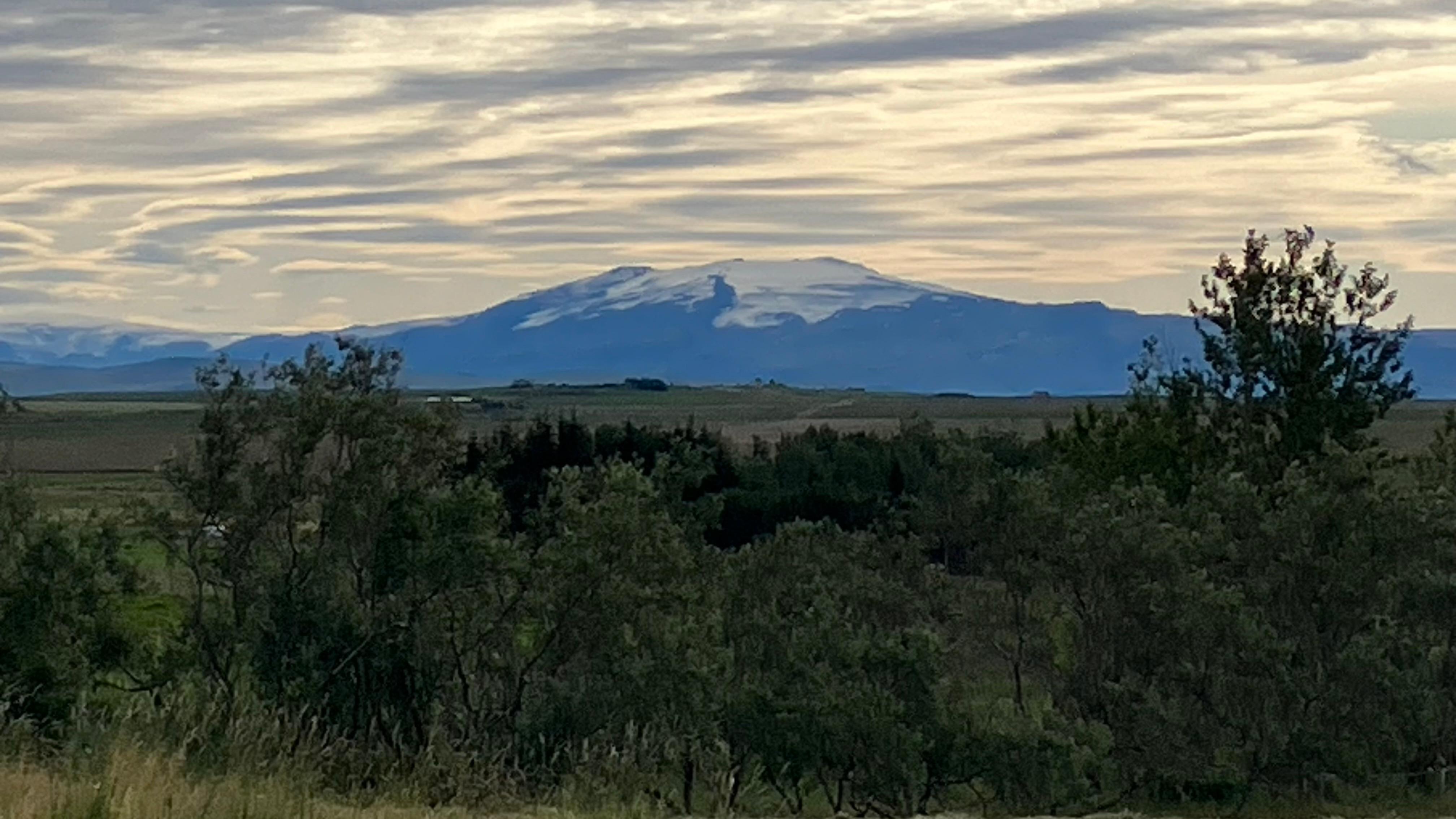 View of Eyjafjallajökull from the front of our cottage.