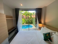 Room with private pool access