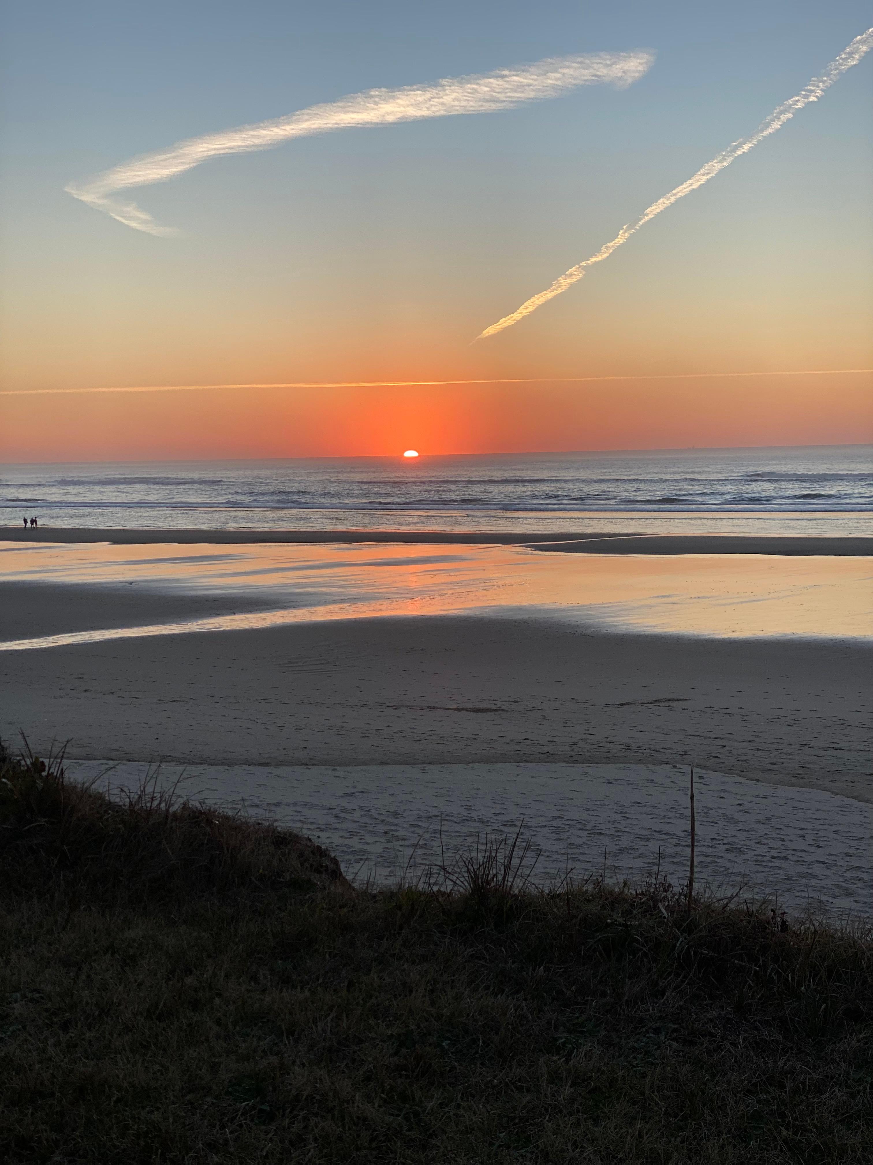 Sunset from the property. Benches placed close to the bluffs for maximum enjoyment.