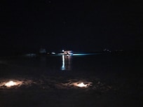 A romantic beach front dinner