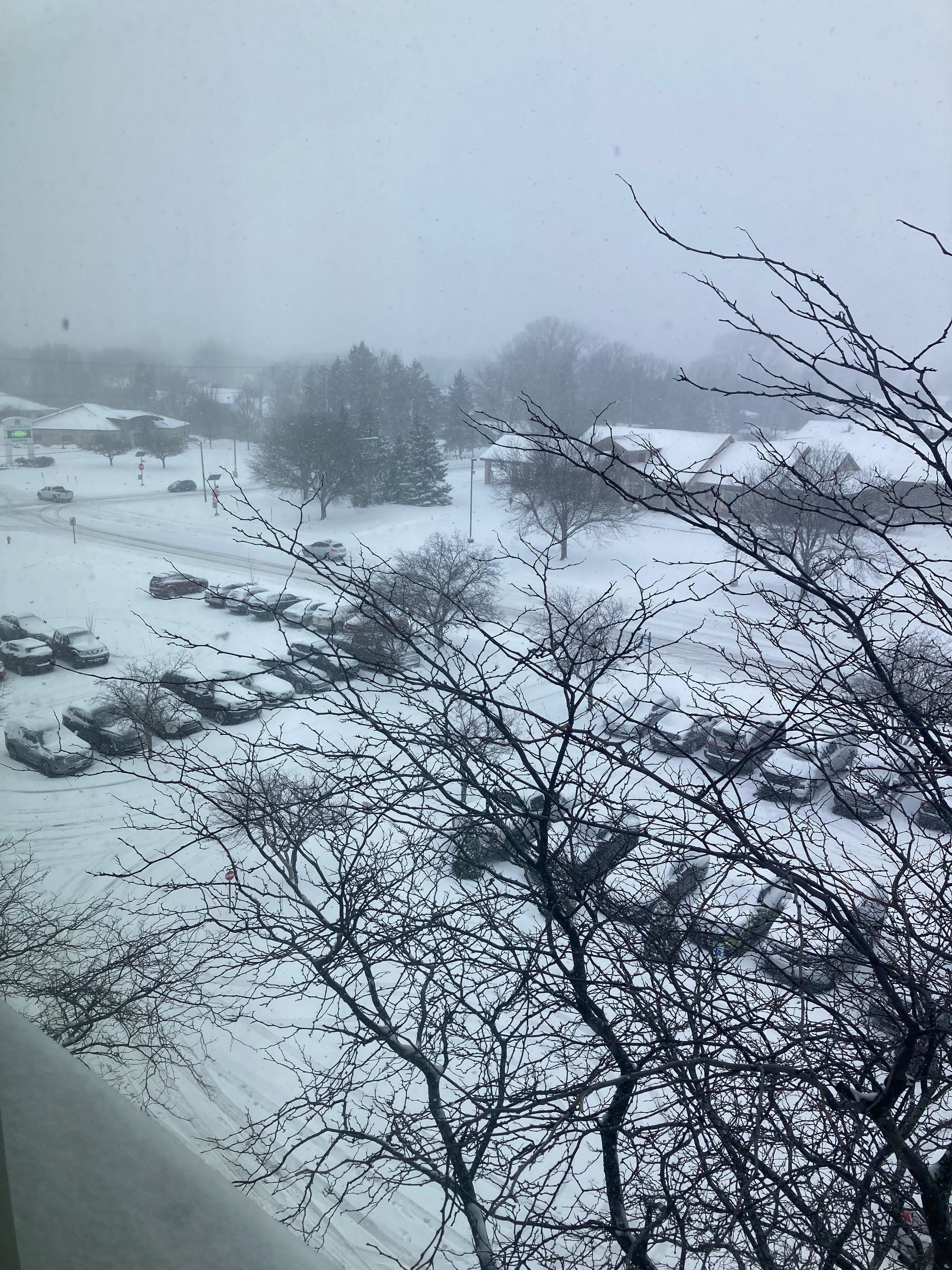 View from the 6th floor during a snowstorm 