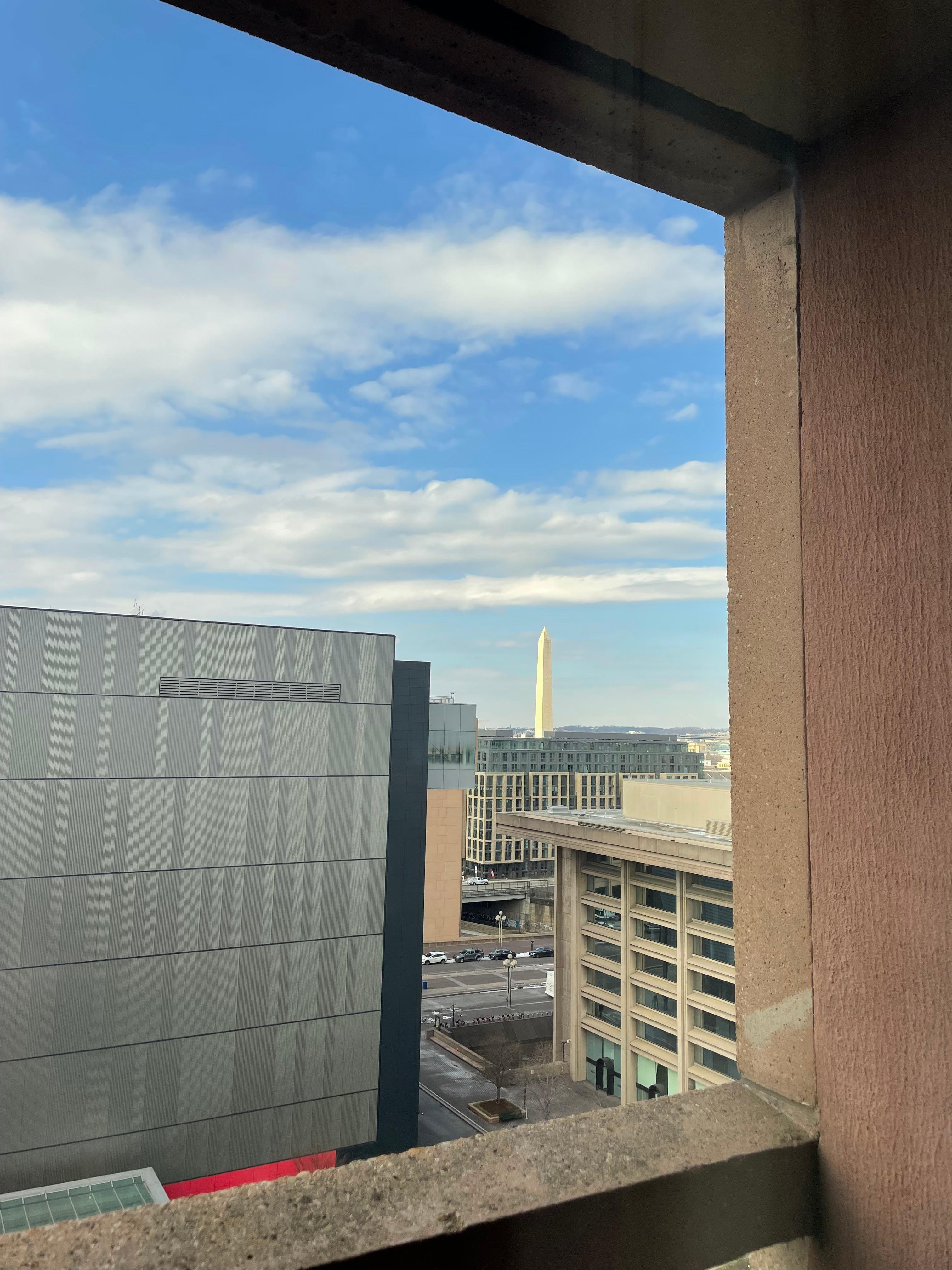 View of Washington Monument from our room. 