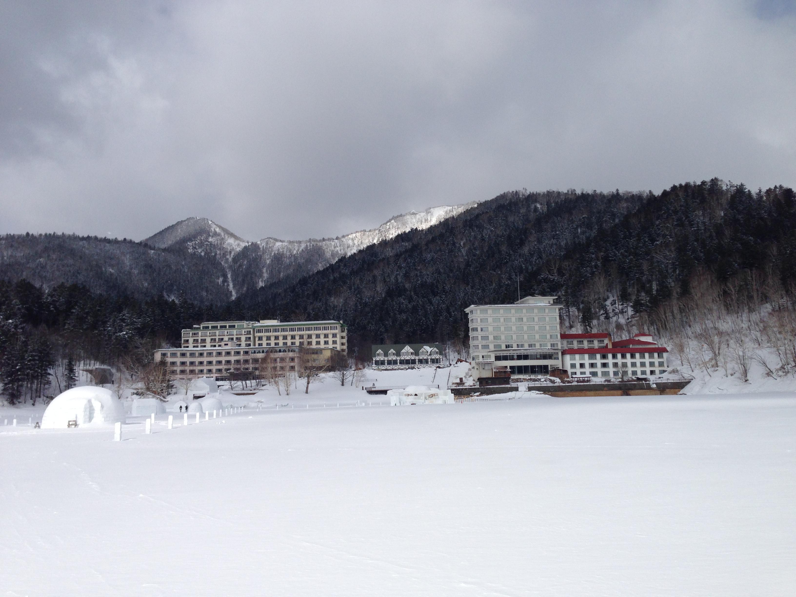 hot water on the frozen lake!