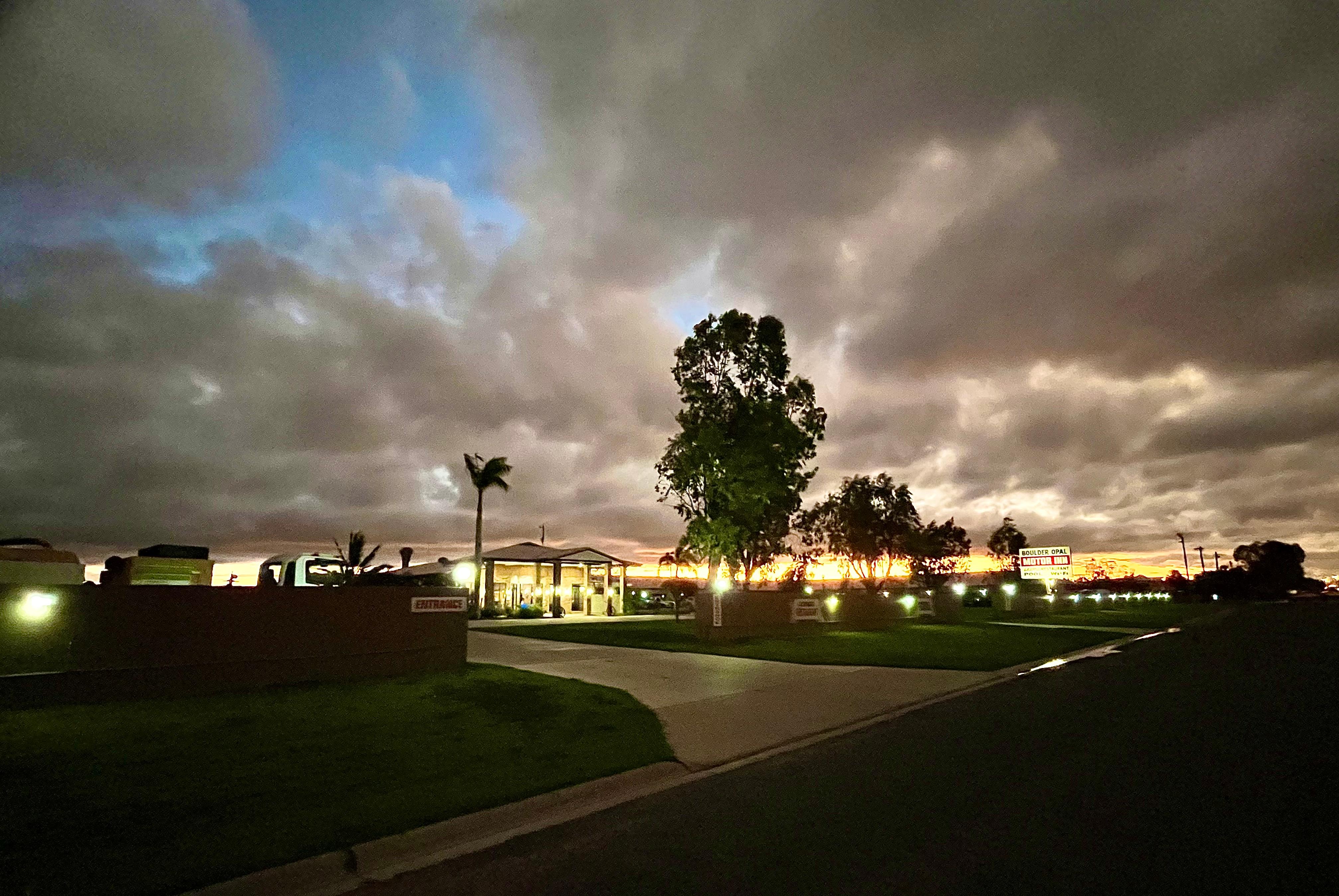 Sunset view of the hotel 