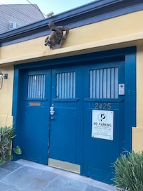 The entrance from the street