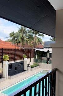 Balcony view of pool