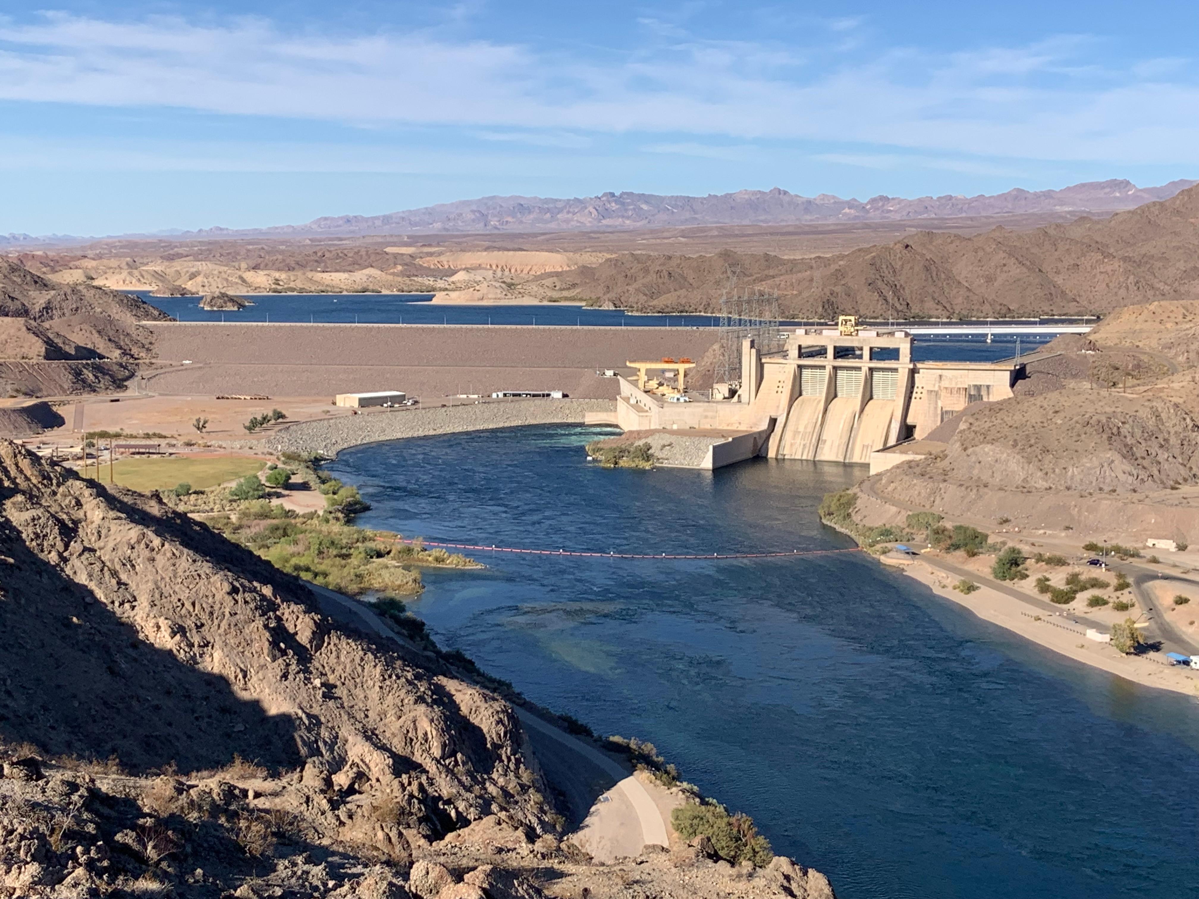 Nice view if Davis Dam, a short drive and walk from the Aquarius. 