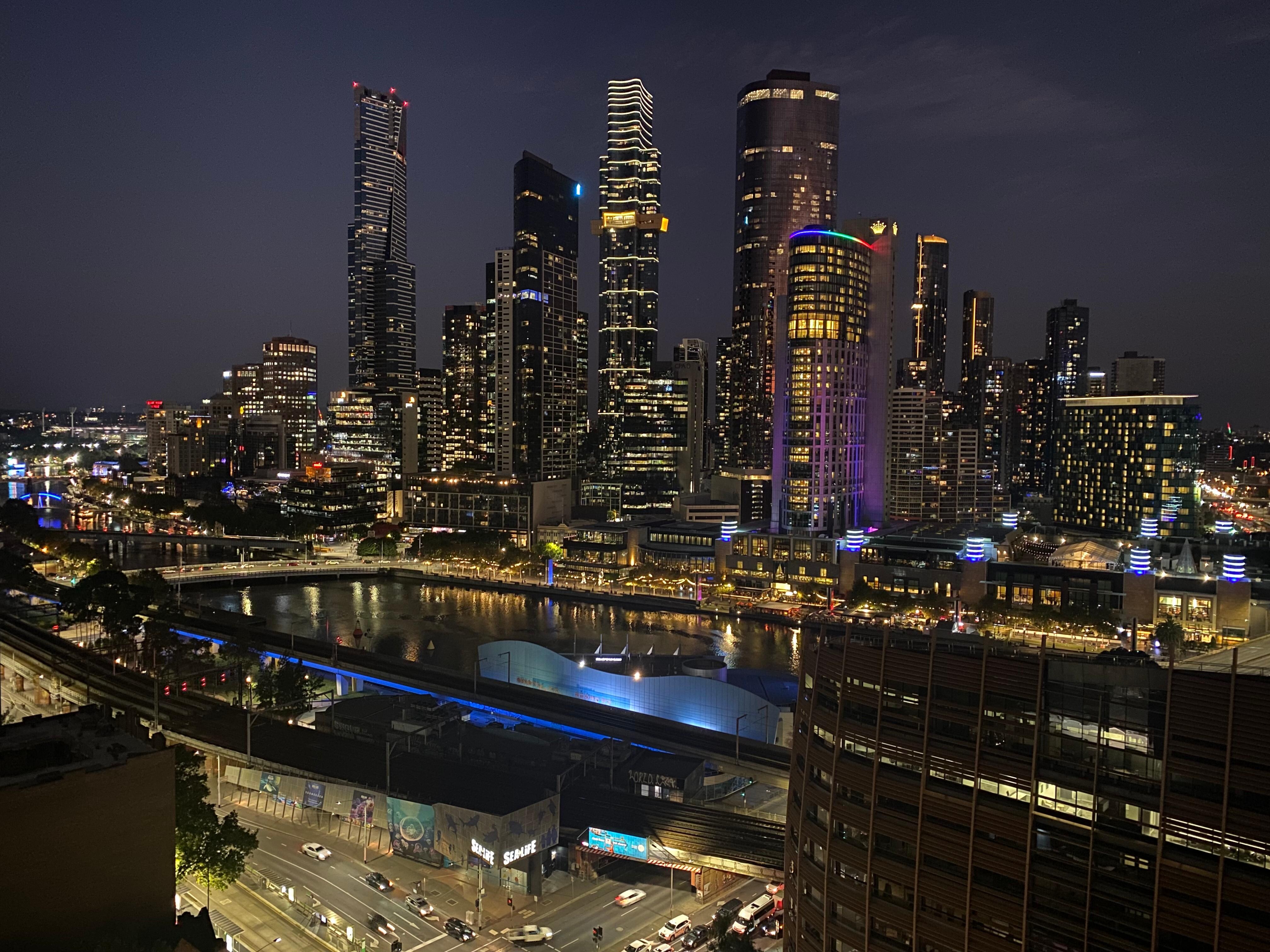 Our apartment view by night.