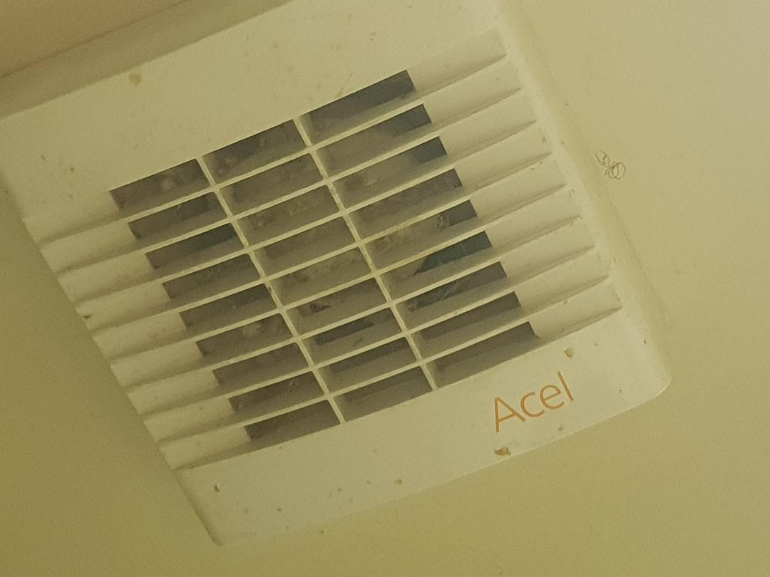 Filthy vent in bathroom