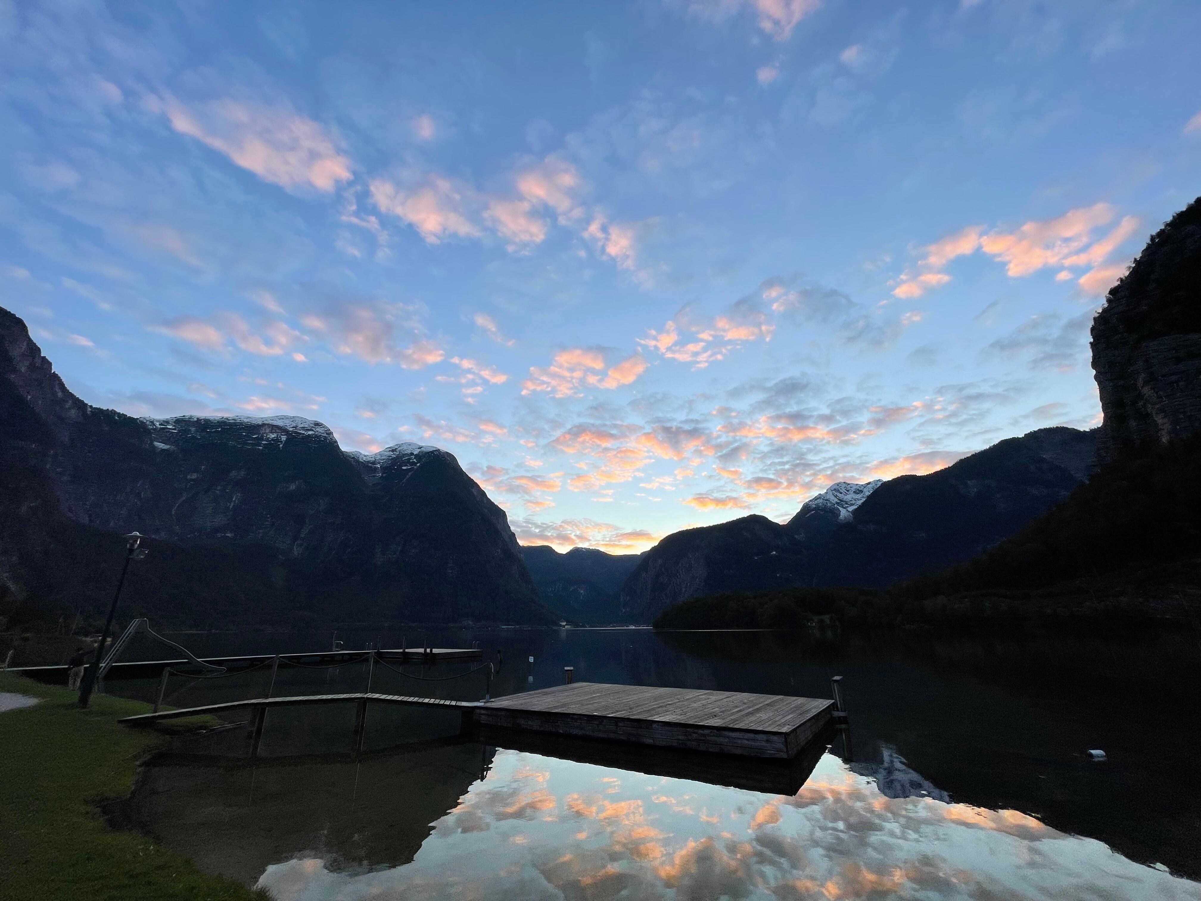 Sunset View from Obertraun towards Hallstadt