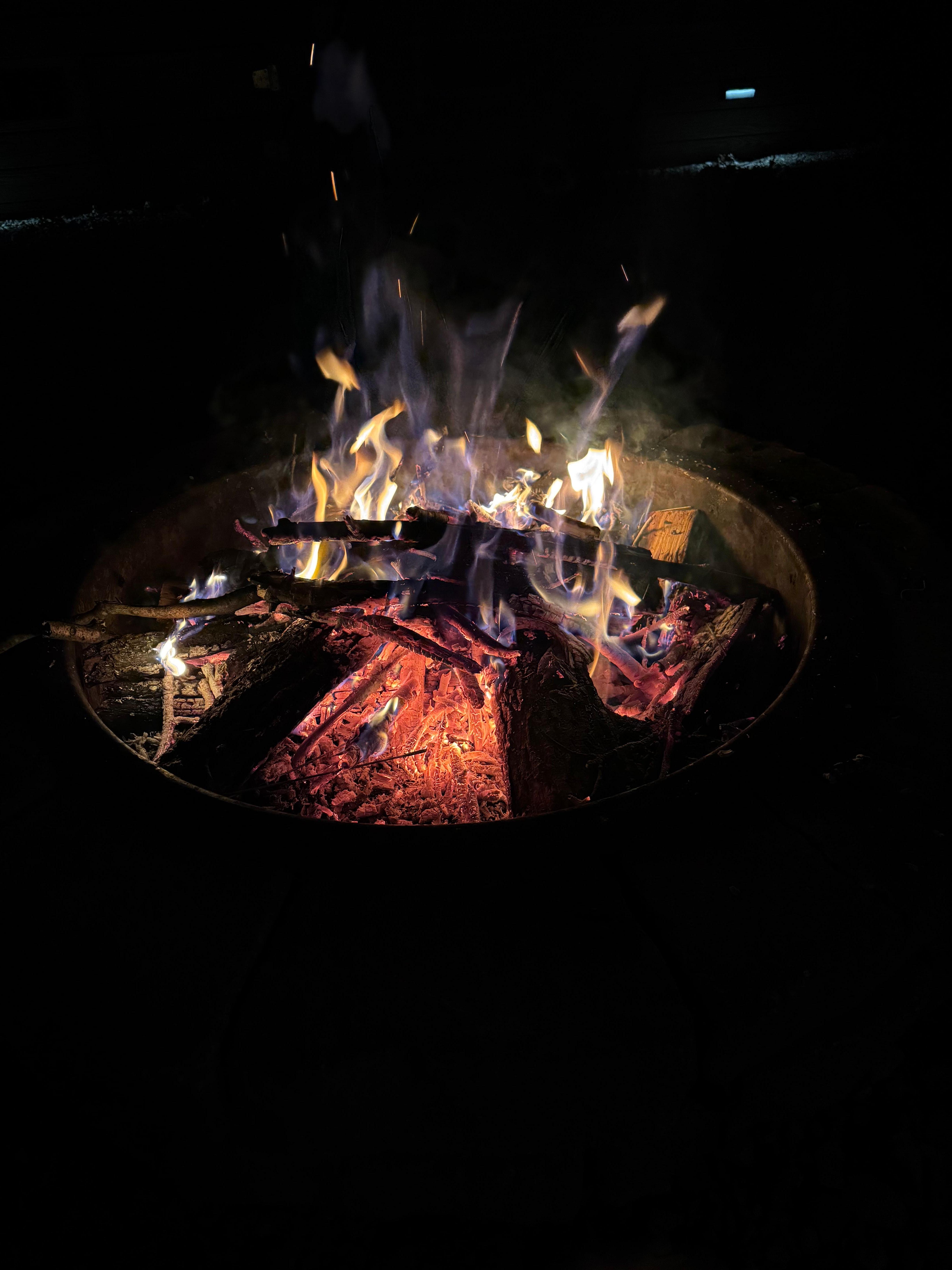 Fire pit right outside our cabin.