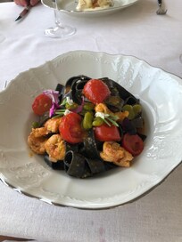 Amazing pasta at the hotel restaurant.