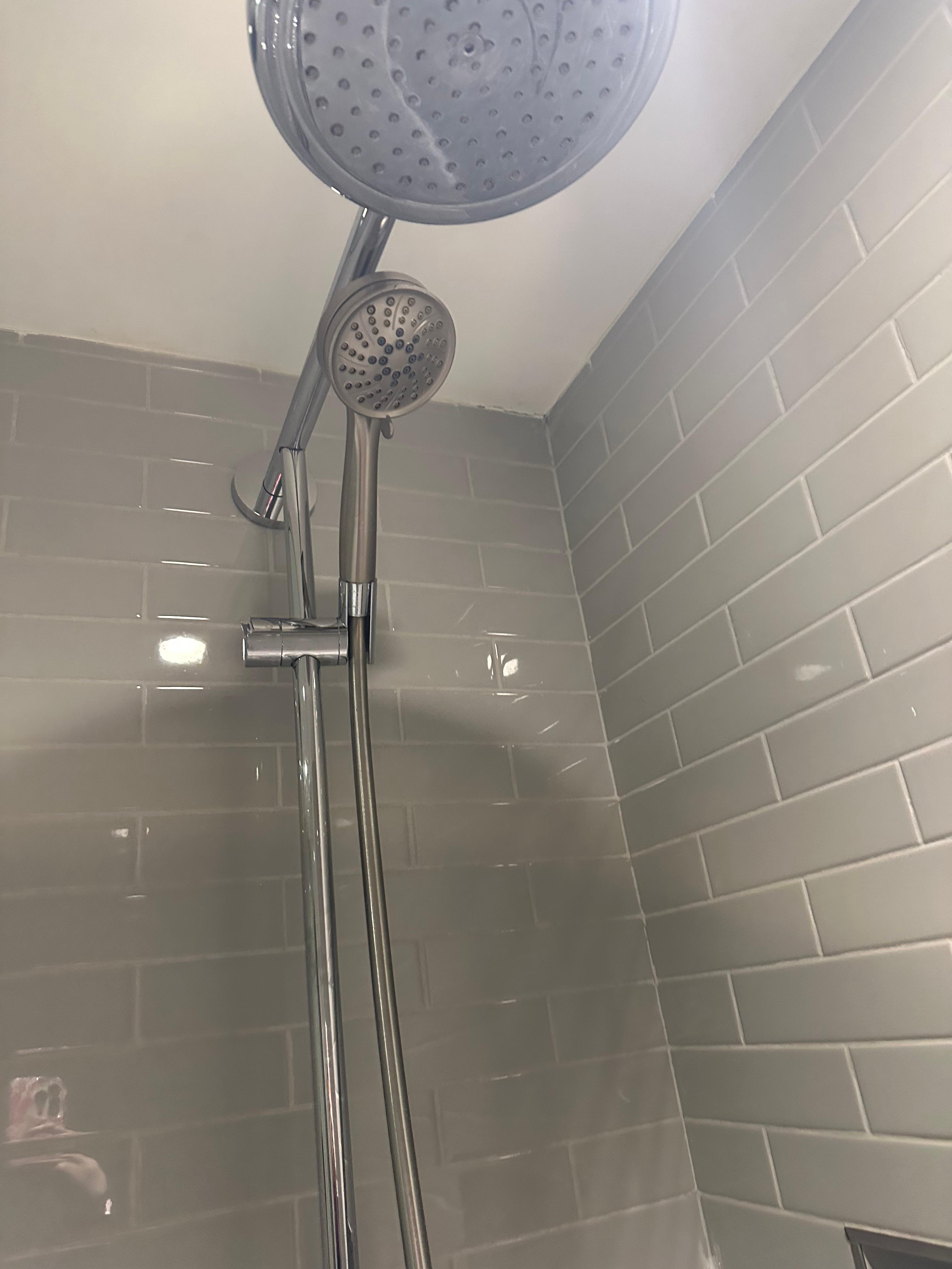 Overhead and hand held shower head 